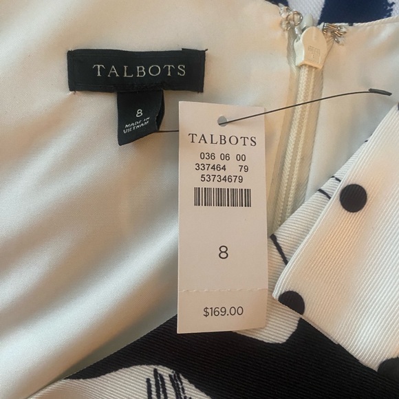 NWT | Talbots Black and White Floral Mini Dress - Picture 5 of 6